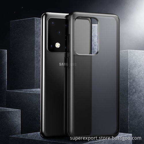 Hot selling TPU frame with Semi-transparent PC Cover mobile phone cases for Samsung S20 Ultra 6.9"